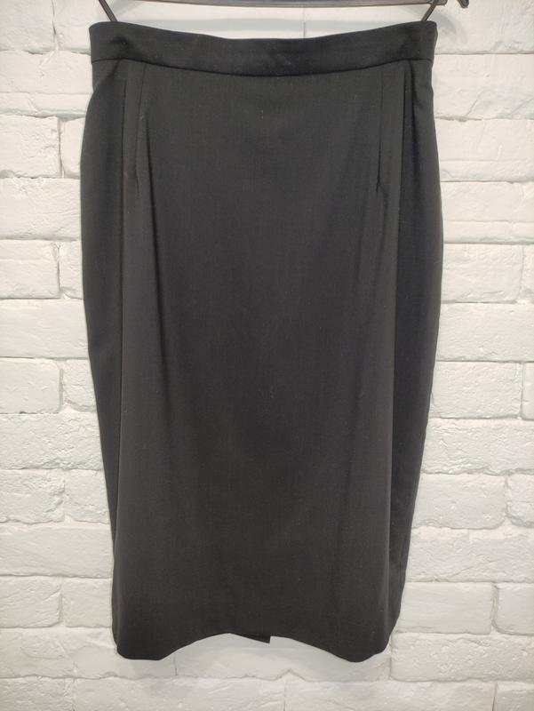 Damen Cerruti Rock Schwarz Wolle 40 / L / 48