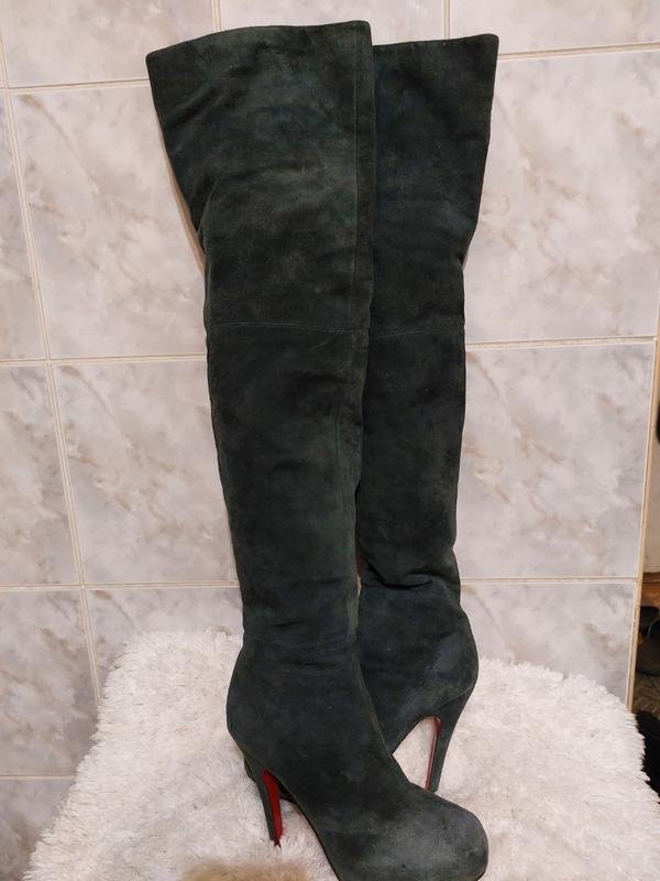 Women Christian Louboutin Boots Navy 36