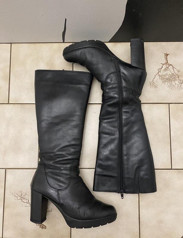 Женские Balenciaga Сапоги Чёрные Кожа 38.5