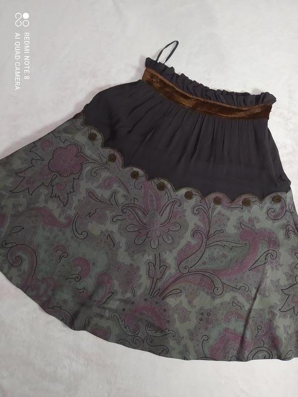 Damen Etro Rock Mehrfarbig Seide Wolle 36 / S / 44