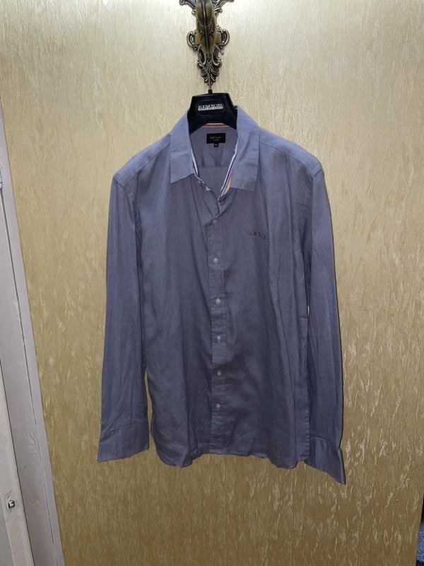 Мужской Paul Smith Рубашка Серый Лен 42 / XL / 50