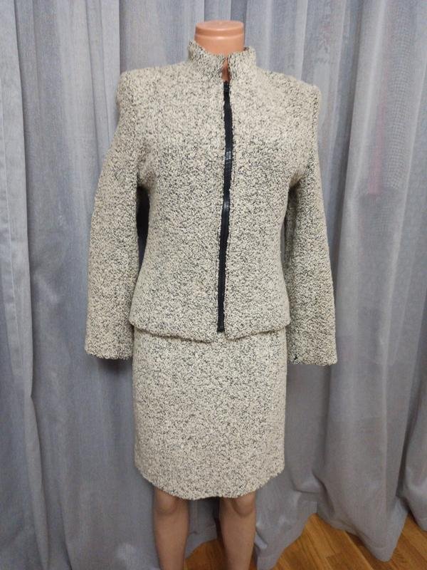 Women Christian Dior Suit Grey Wool 34