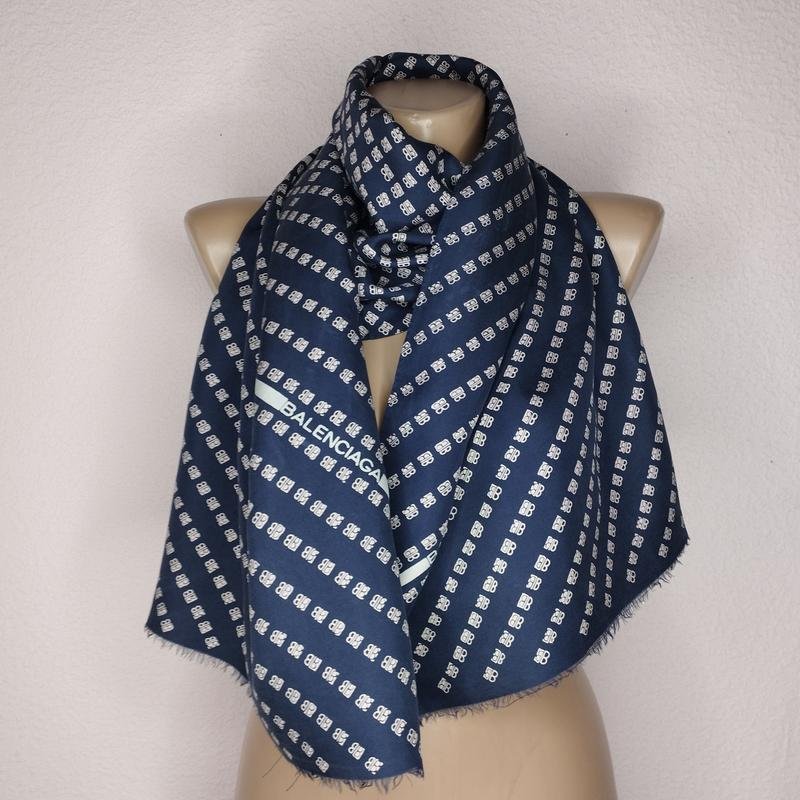 Unisex Balenciaga Scarf White Silk