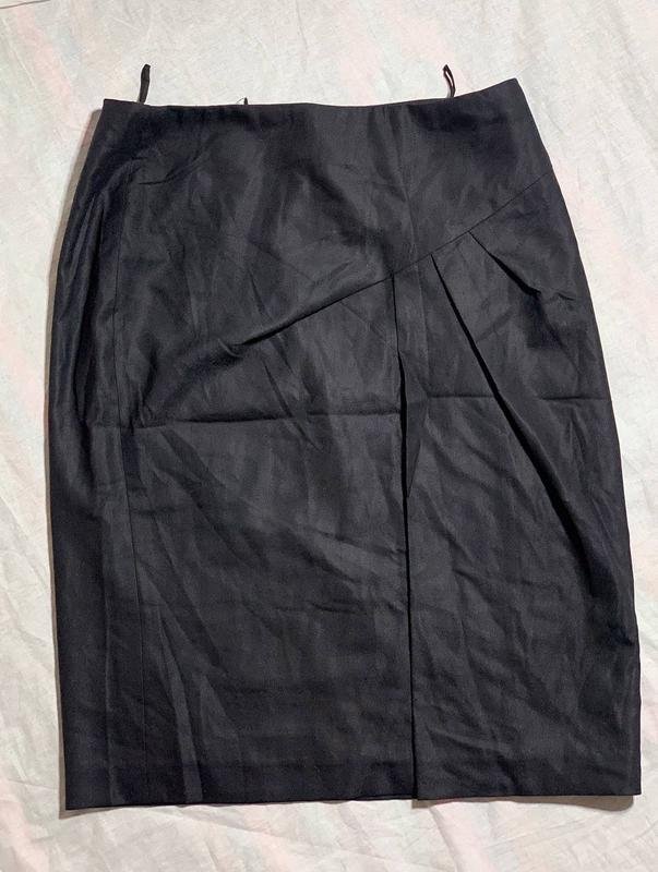 Damen Maxmara Rock Schwarz Wolle Seide 36 / S / 44