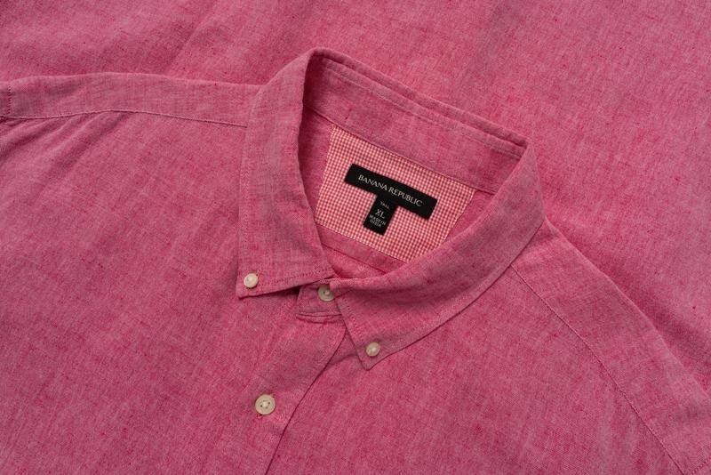 Uomo Banana Republic Camicia Rosa Lino 42 / XL /