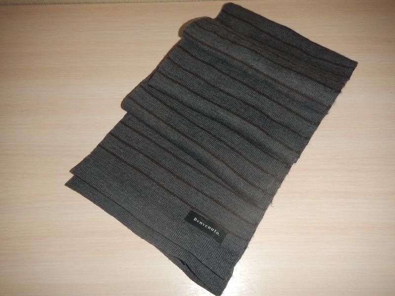 Мужской Benvenuto Шарф Серый Шерсть Один размер