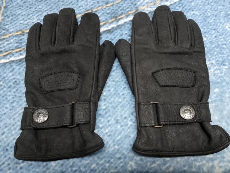 Homme Camel Active Gants Gris Cuir L