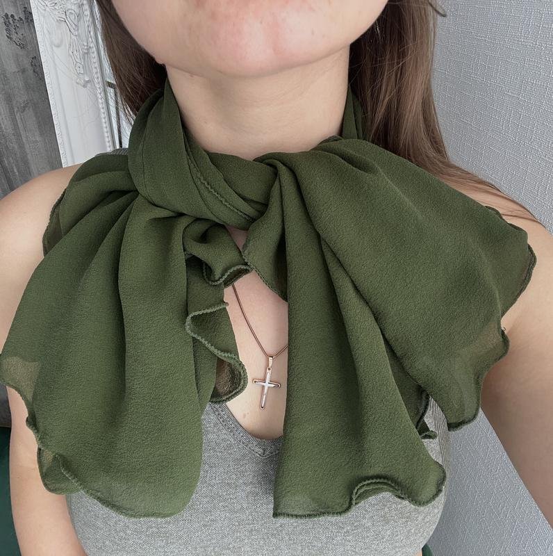 Women Giorgio Armani Scarf Khaki Silk One size