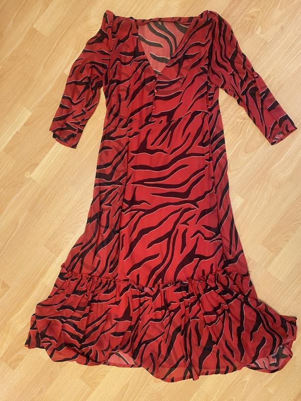 Femme Gestuz Robe Rouge Chiffon 36