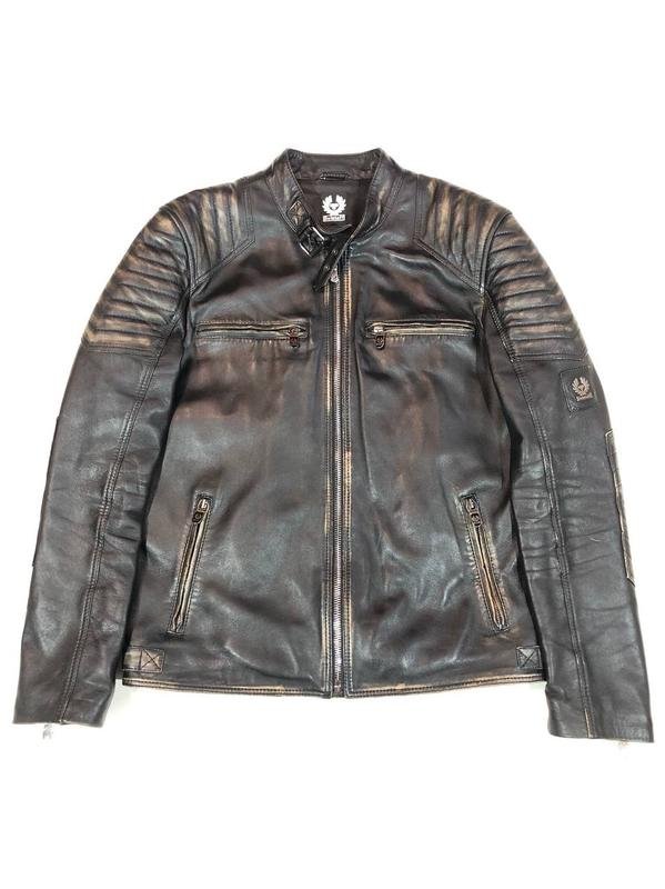 Мужской Belstaff Куртка Чёрный Кожа 40 /L / 48