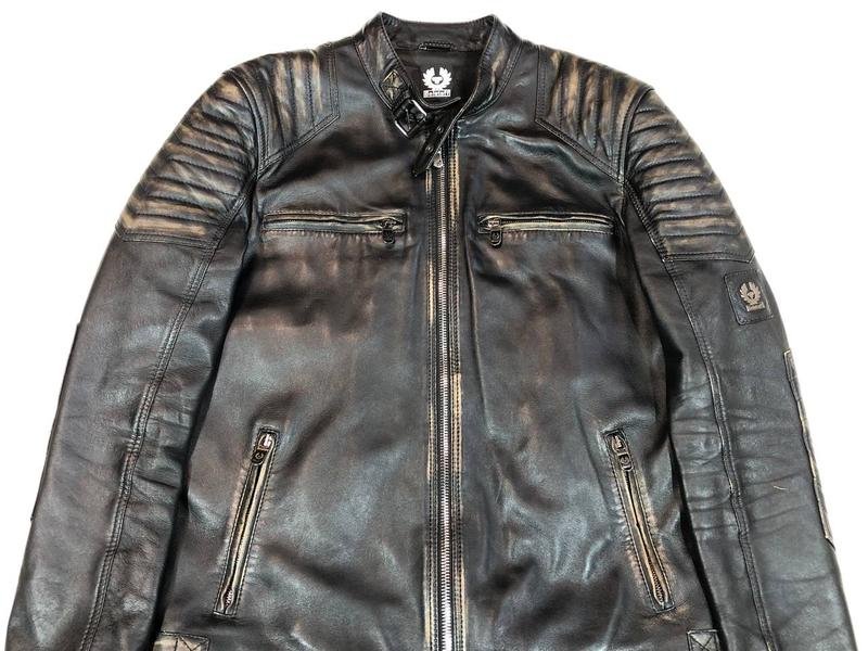 Мужской Belstaff Куртка Чёрный Кожа 40 /L / 48