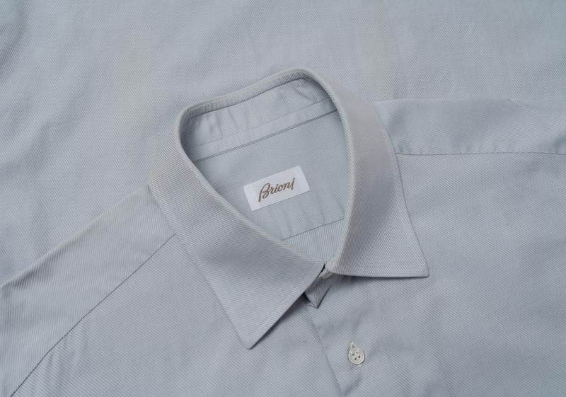 Men Brioni Shirt Blue Cotton 40 /L / 48