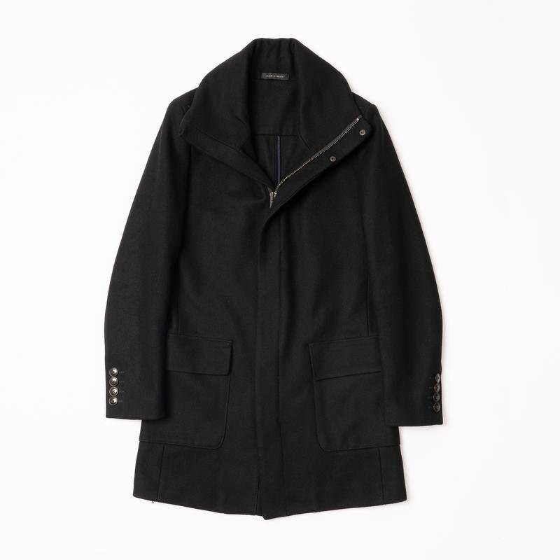 Herren ZARA Mantel Schwarz Polyamid 36 / S / 44