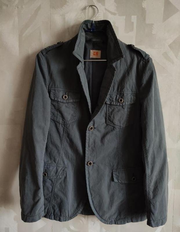 Мужской Hugo Boss Пиджак Серый Хлопок 38 / M / 46