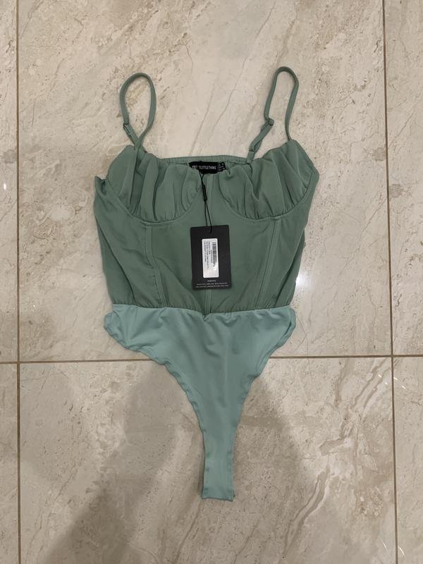 Women PrettyLittleThing Bodysuit Khaki 40 / L / 48