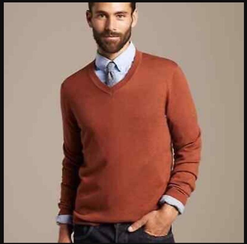 Men Banana Republic Sweater Coral Wool XL