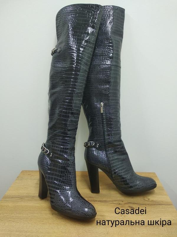 Femme Casadei Bottes Hautes Noires Cuir 38.5