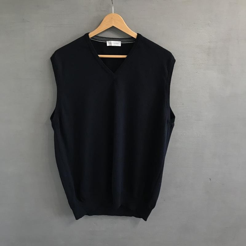 Мужской Gran Sasso Жилетка Тёмно-синий Шерсть 42 /