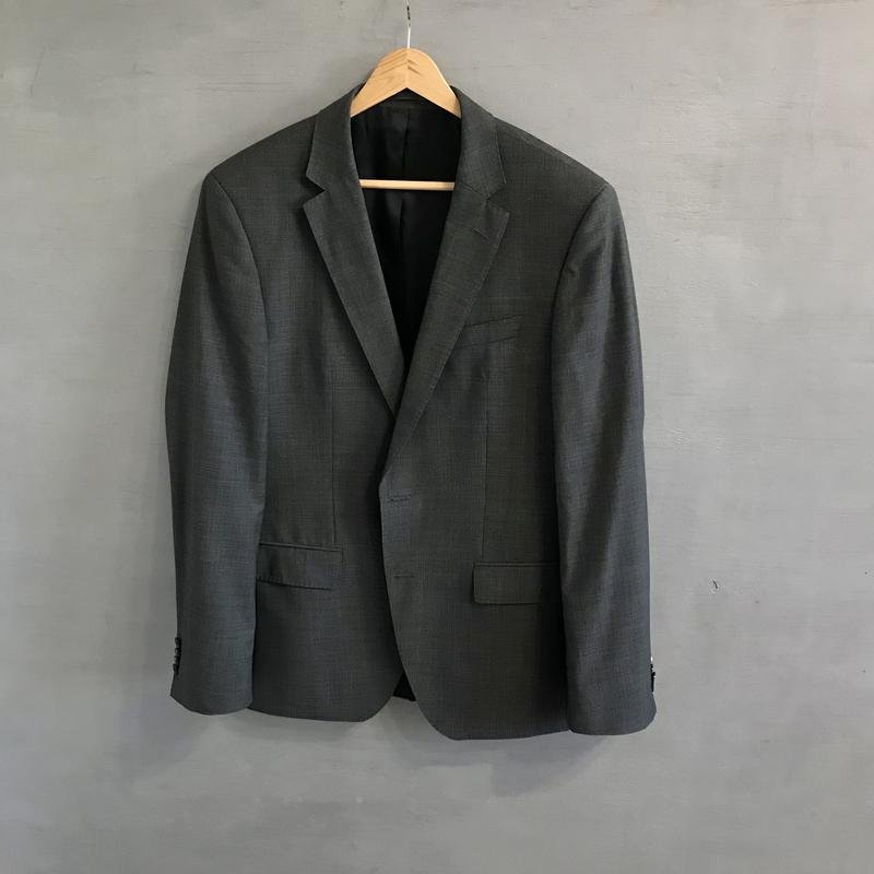 Herren Hugo Boss Sakko Grau Wolle 38 / M / 46