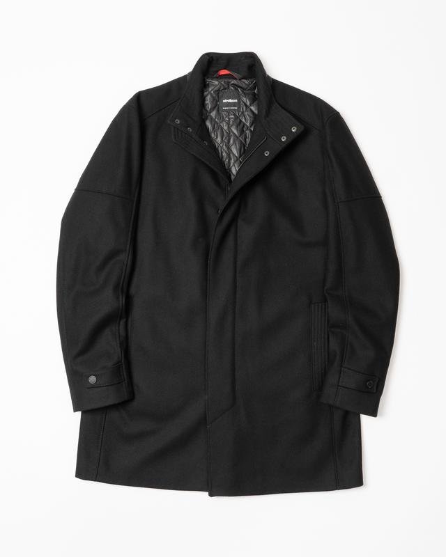 Uomo Strellson Trench Coat Nero Lana 42 / XL / 50