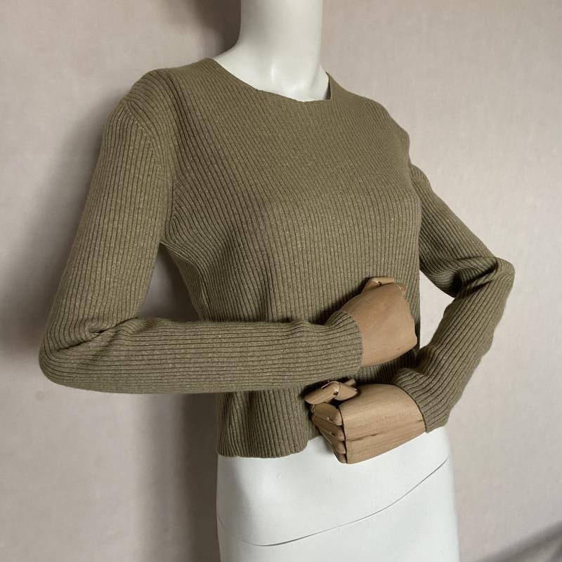 Damen Cerruti Pullover Khaki Wolle 36