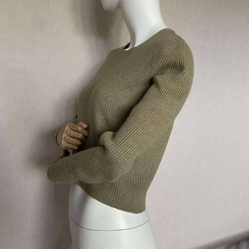 Damen Cerruti Pullover Khaki Wolle 36