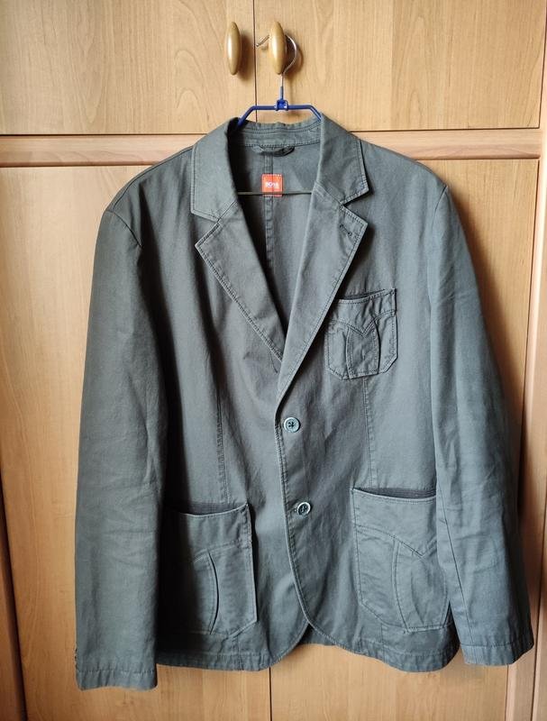 Мужской Hugo Boss Пиджак Серый Коттон 42 / XL / 50