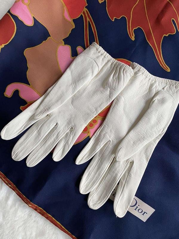 Altri Christian Dior Guanti Bianchi Pelle