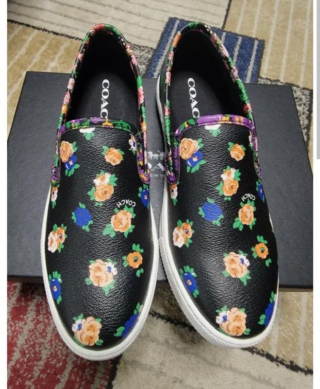 Women Coach Loafers Black Synthetic Leather 37