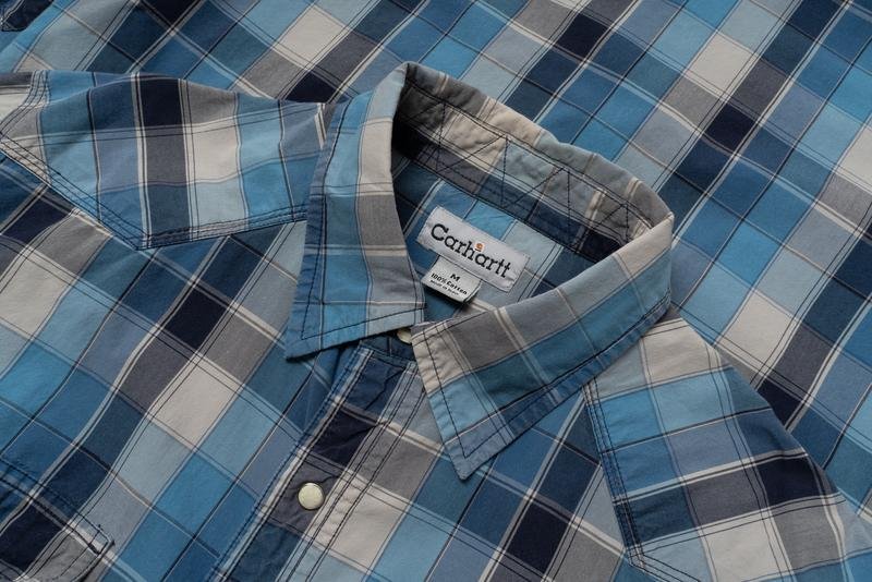 Homme Carhartt Chemise Bleu Marine Coton 38 / M /