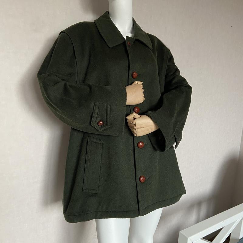 Women Borsalino Coat Green Wool 44 / XXL / 52