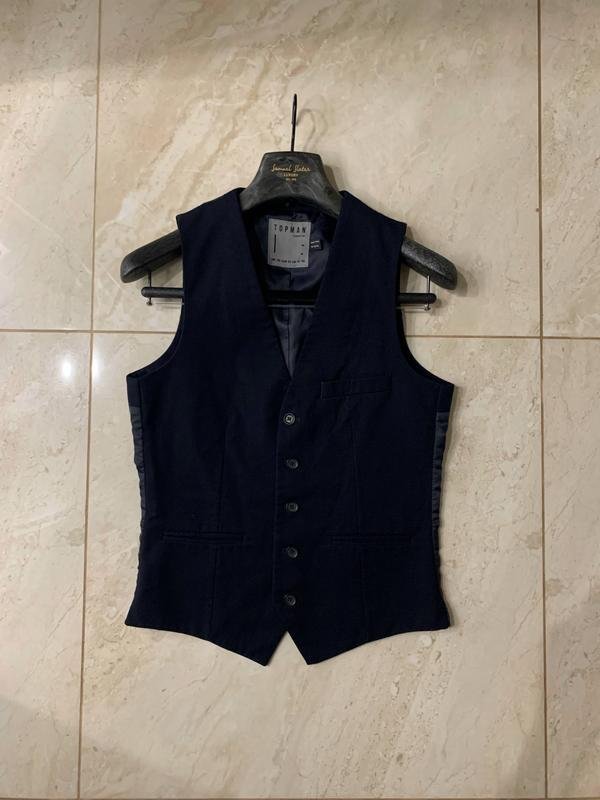 Men Topman Vest Navy S