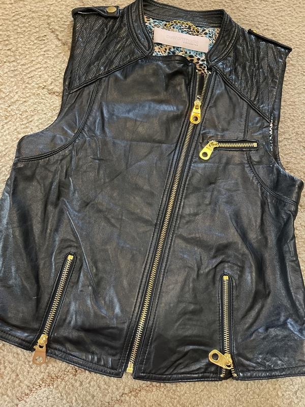 Femme Custommade Gilet Noir Cuir 36 / S / 44