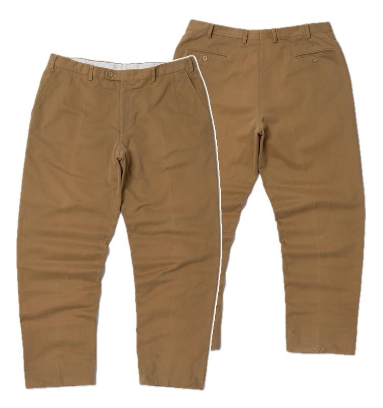 Men Brioni Trousers Beige Cotton 34