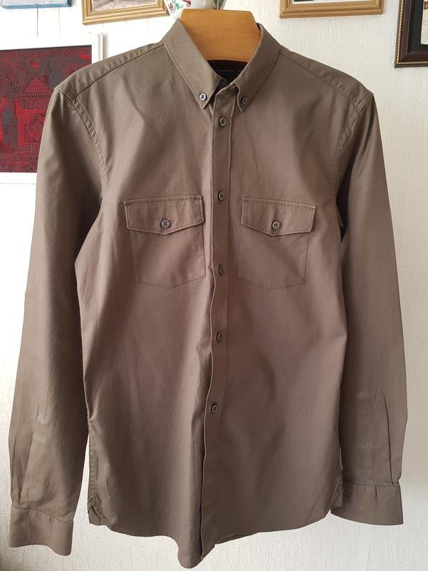 Homme French Connection Chemise Khaki Coton 36 / S