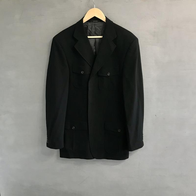 Herren Rene Lezard Anzug Schwarz Wolle 40 /L / 48