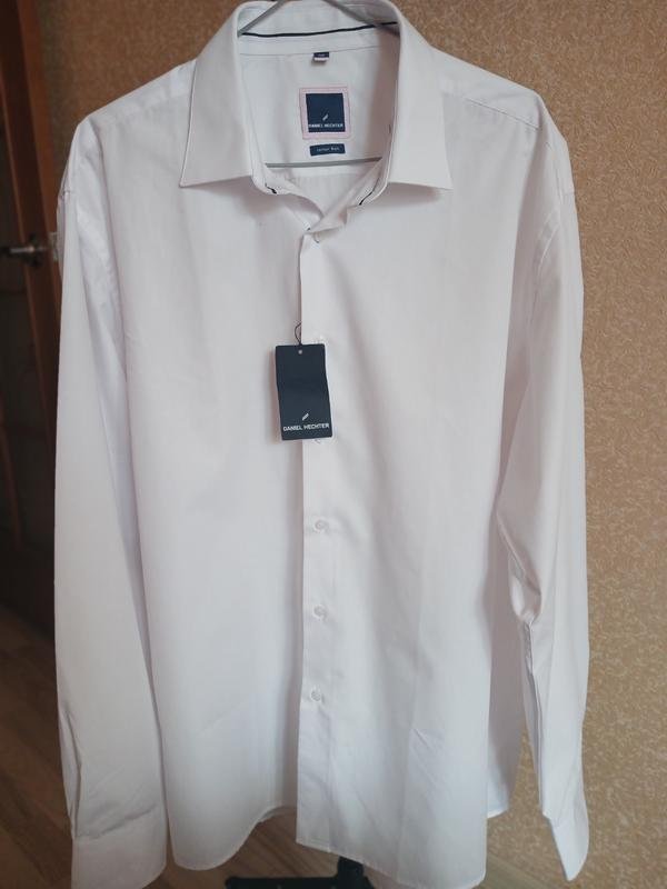 Мужской Daniel Hechter Рубашка Белая Полиэстер 44