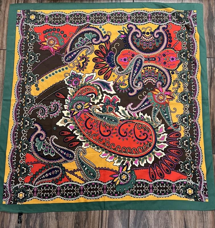 Платок Etro Зелёный Шелк