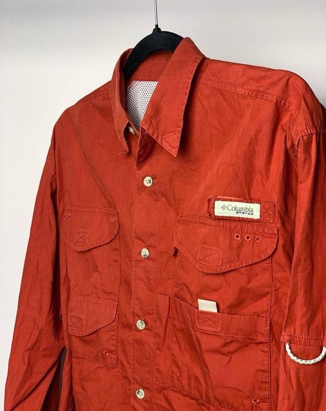 Herren Columbia Hemd Rot Baumwolle 36 / S / 44