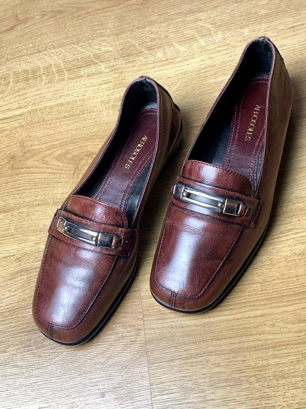 Women Aerosoles Loafers Brown Leather 36
