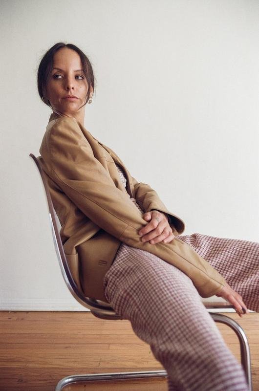 Женский Max Mara Блейзер Коричневый Кожа 38