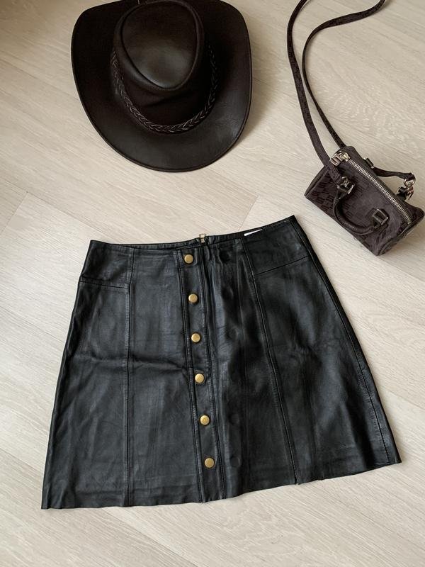 Donna GUESS Gonna Nera Pelle 36 / S / 44