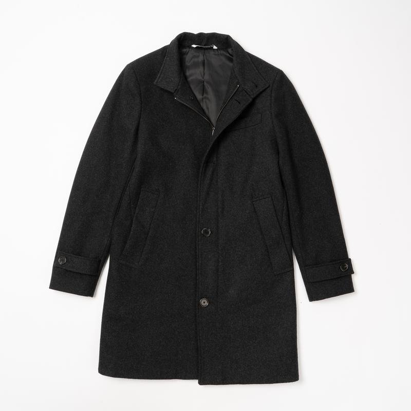 Herren ZARA Mantel Schwarz Polyester 36 / S / 44