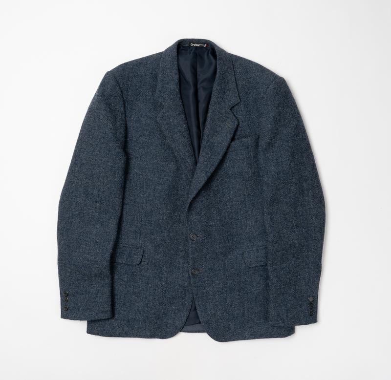 Мужской Harris Tweed Пиджак Тёмно-синий Шерсть L