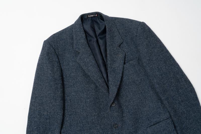 Мужской Harris Tweed Пиджак Тёмно-синий Шерсть L