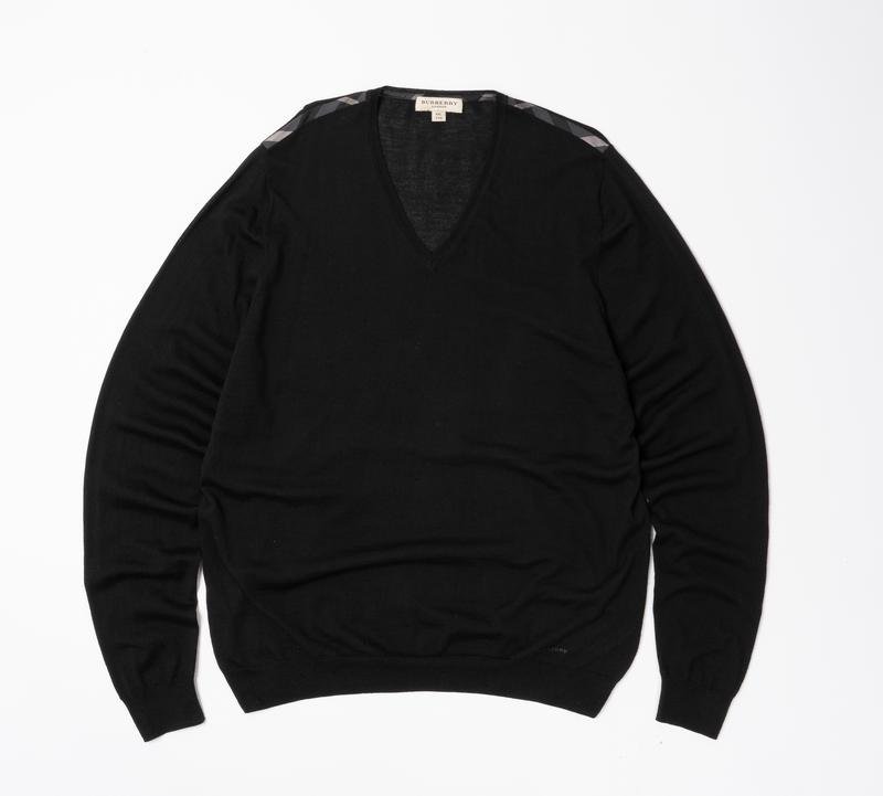 Мужской Burberry Свитер Чёрный Шерсть 44 / XXL /