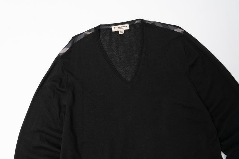 Мужской Burberry Свитер Чёрный Шерсть 44 / XXL /