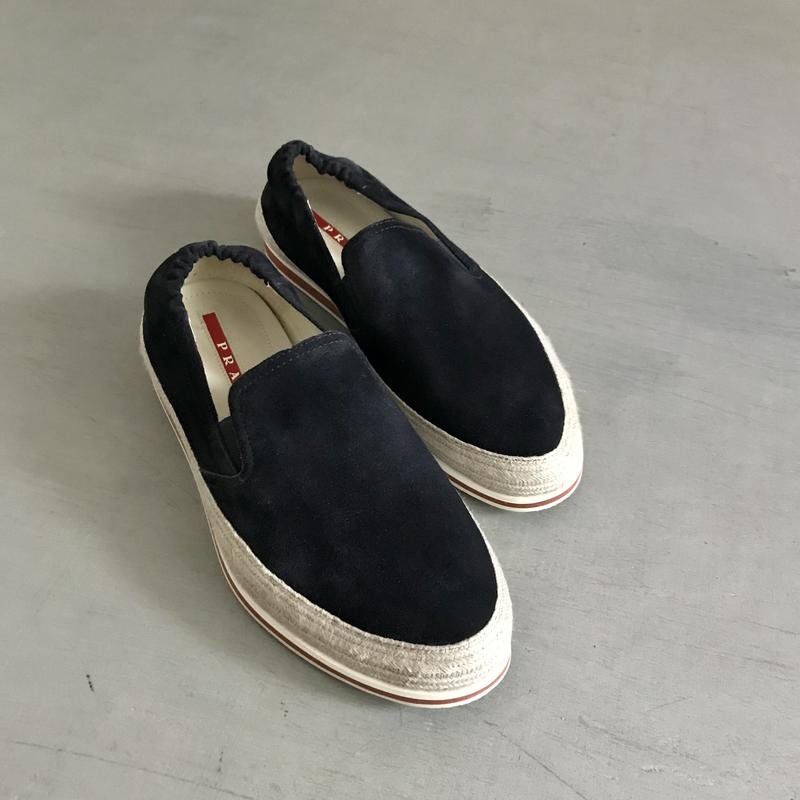 Мужские Prada Слипоны Белый Замша 40