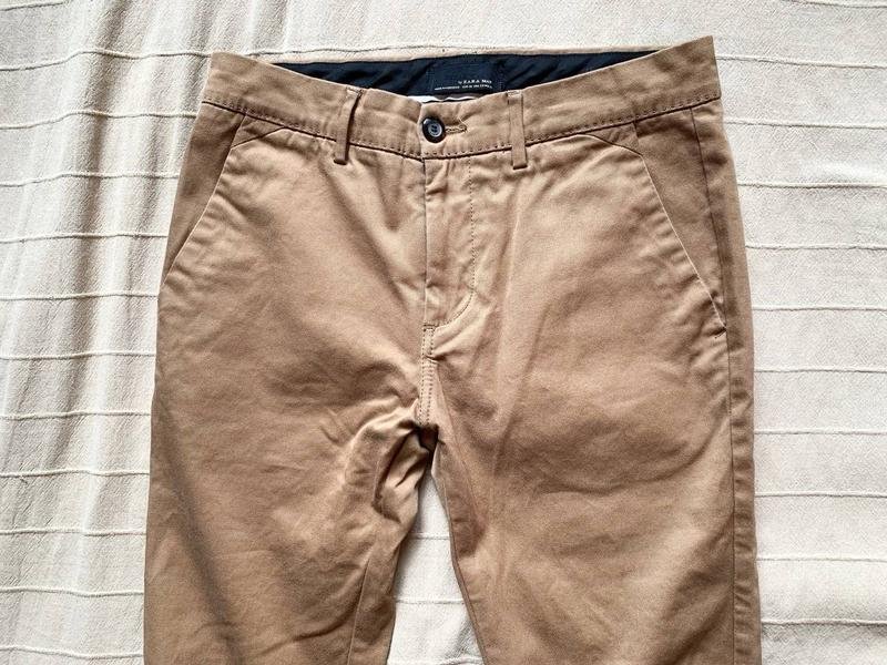Мужской ZARA Брюки Коричневый Хлопок 29 / S / 42