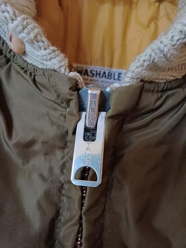 Men Vintage Talon Jacket Khaki Polyester 40 /L /